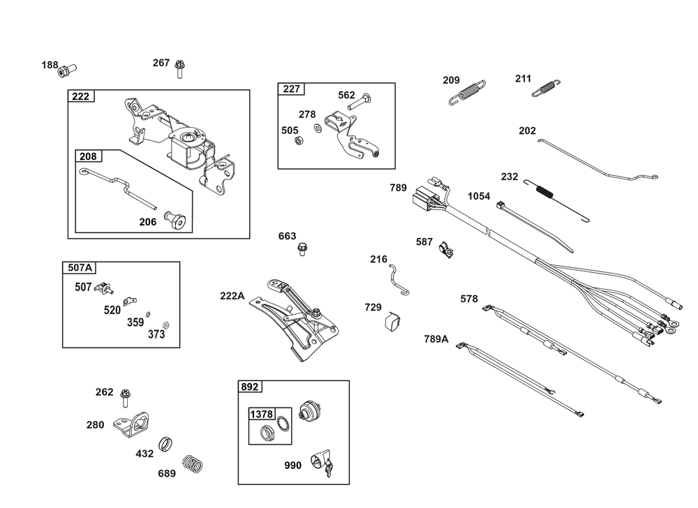 Controls Group Diagram and Parts List for 386447-0459-G1 200000 - 399999 Briggs and Stratton Engine